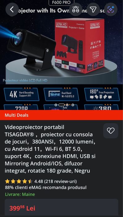 Videoproiector smart