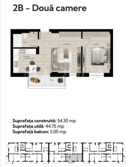Apartament 2 camere de vanzare in Baile Felix, Cordau