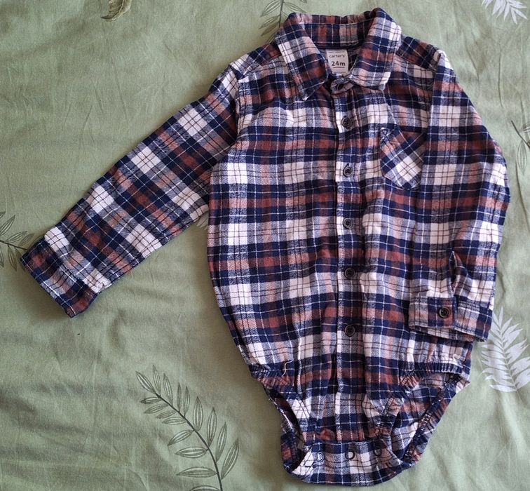Теплая Рубашка-боди Carters на мальчика 24 мес