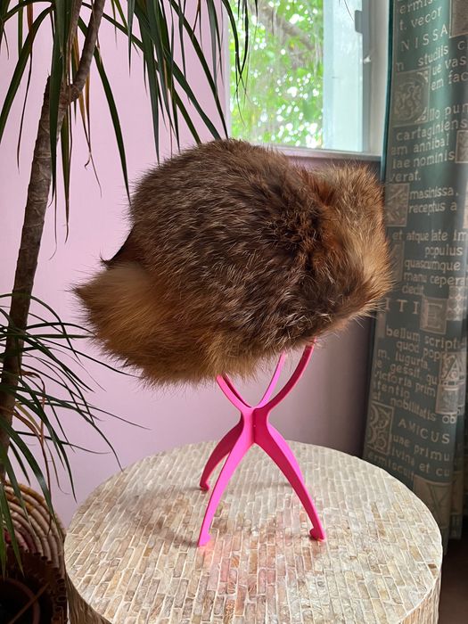 Caciula ruseasca ushanka unisex din blana naturala de vulpe rosie
