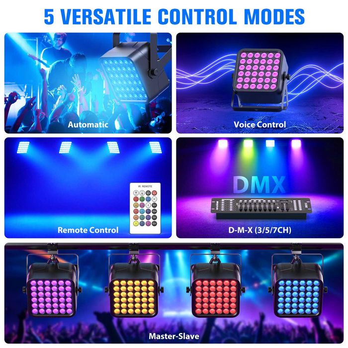 Стенна миячка 72W RGB 3в1 Par Light 36 LEDs Сценична светлина Бар Парти Ефектна светлина