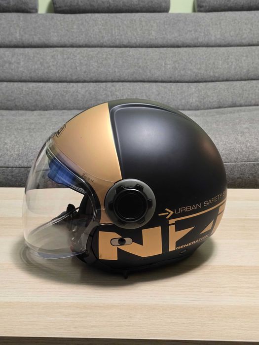 Casca moto NZI open face jet 3XL cu ochelari soare integrati