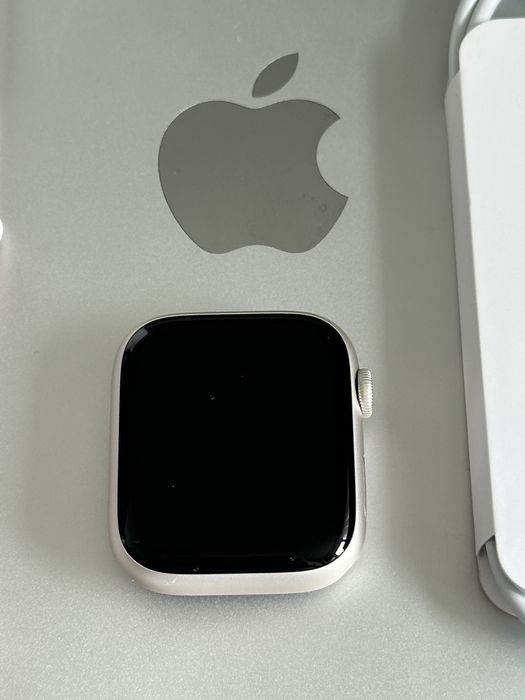 Apple Watch Seria 7 45mm GPS Cellular LTe Silver Ceramic / Impecabil