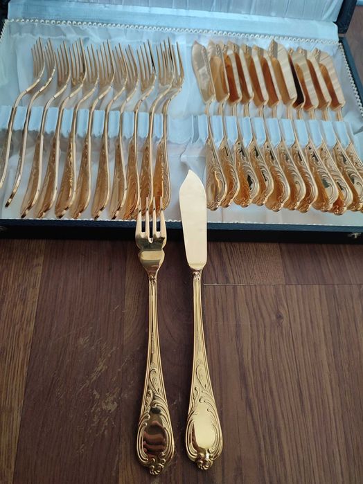 Солинген прибори за хранене с позлата