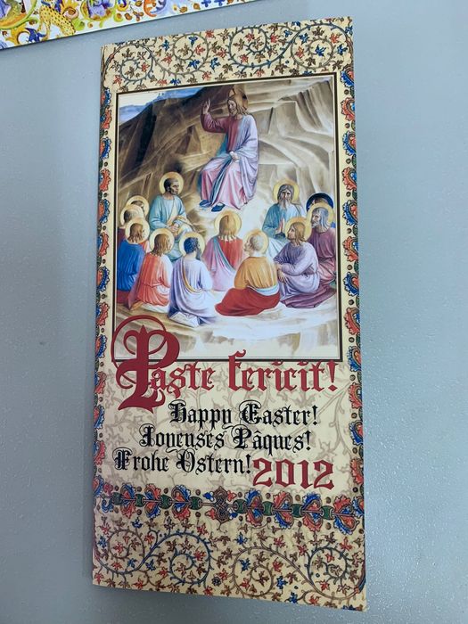 Felicitare Paste religios 2012  medalie tombac  Monetăria Statului BNR