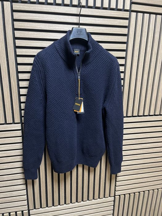 Hugo Boss : Kurano 1/4 Wool Jumper -вълнен пуловер размер М / Оригинал
