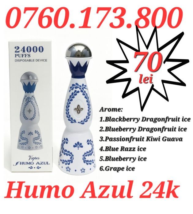 Narghilea/Vape-uri/ Țigări electronice /E-shisha – Design Tequila  Humo Azul 24k