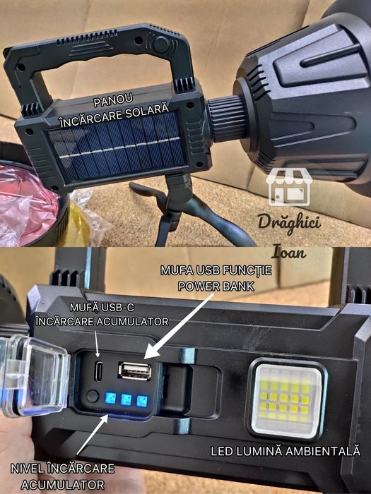 Lanterna proiector mare MAXIMUM W5111 cu noul led XHP90.3 OC