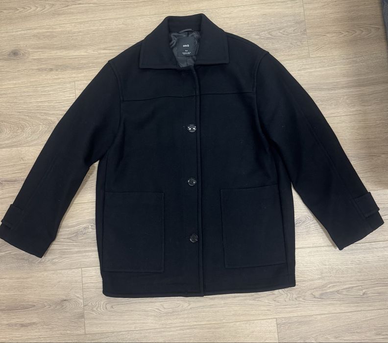 Вълнено дамско палто Mango овърсайз