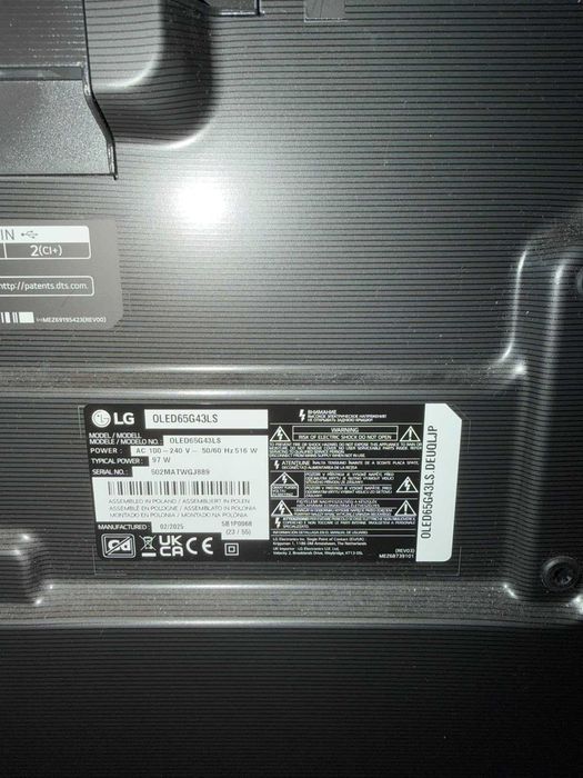 Televizor OLED LG G4 165cm Pentru Reparat/Piese
