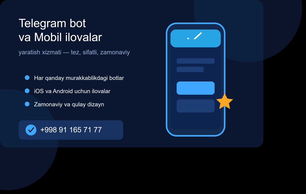 Telegram bot | Mobil ilovalar yasash xizmati