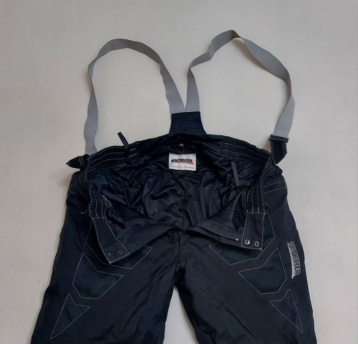 Pantaloni moto PROBIKER, textil cu bretele, protectii soft nr 60 (XXL)