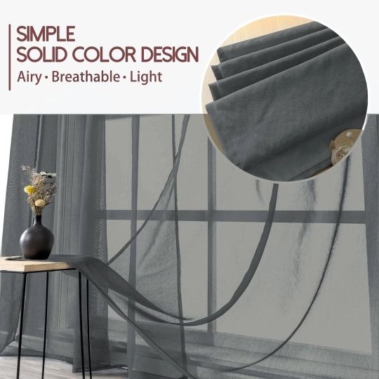 Perdea scurtă voal antracit