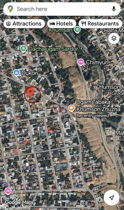 Ер сотилади Хумсон. Дача қуришга. 8 сотих.