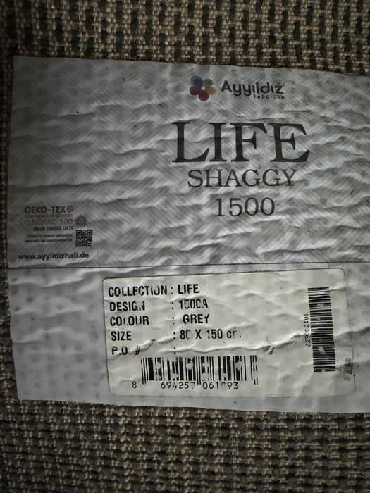 Set covoare fir scurt shaggy/gri antracit