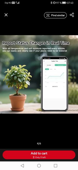 Tester de Sol Inteligent Tuya cu Wireless, Măsurator de Temperatură și