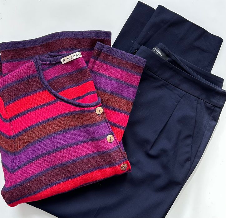 Weekend Maxmara елегантен панталон и вълнена цветна жилетка Mansted