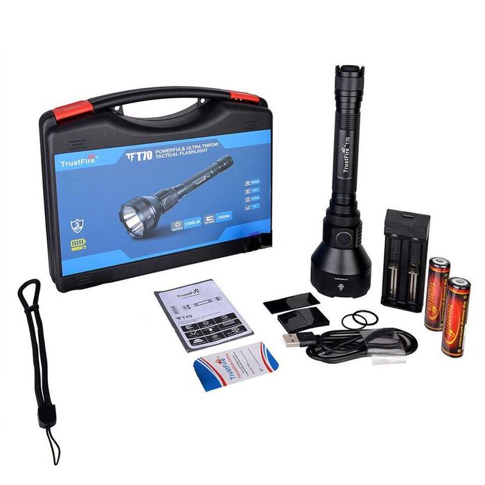 Kit lanterna de vânătoare TrustFire T70 B, 2300 rază 1000 m