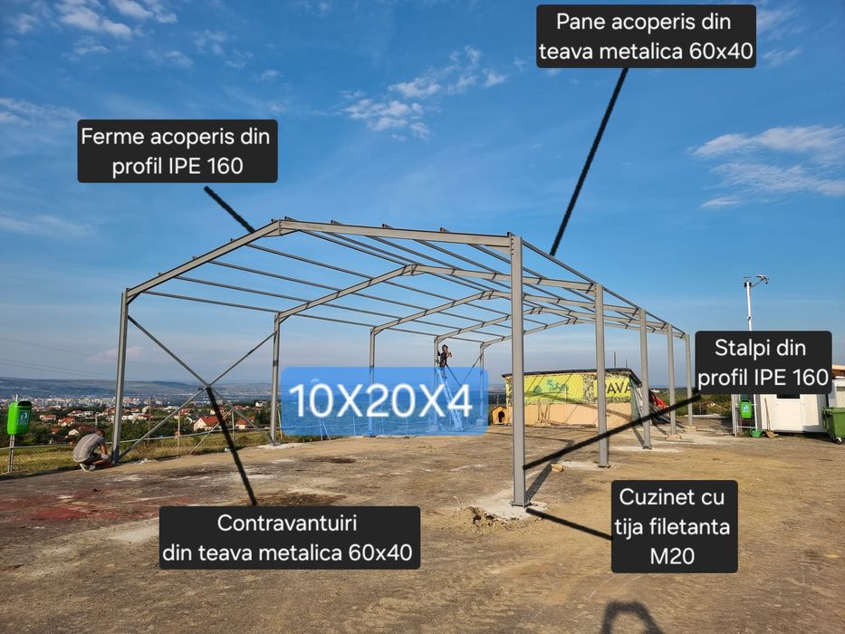 Schimb URGENT structura hala metalica cu materiale de construcții