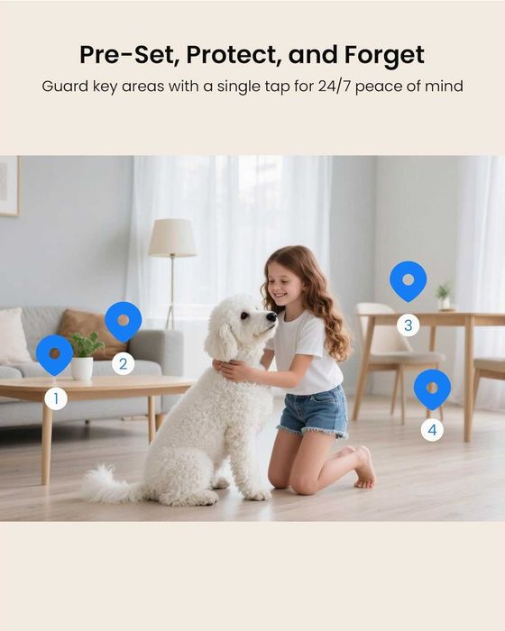 AKINGUAR 4K 8MP Безжична вътрешна камера, 2.4G/5GHz WiFi, 64GB карта