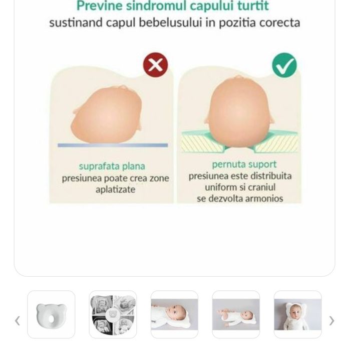 Olmitos - Perna impotriva plagioencefalie din spuma Memory Osito , Alb