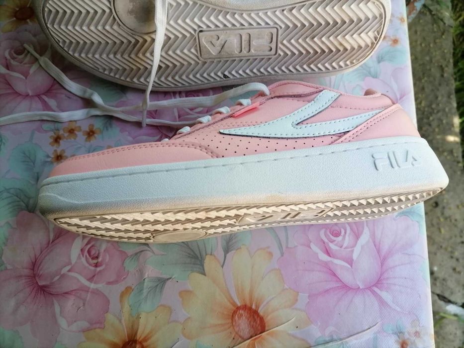 Розови дамски маратонки от естествена кожа, FILA, 38 номер