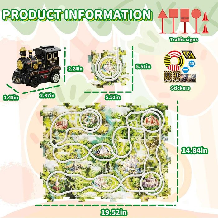 Fullware Комплект влакче с батерии, конструктор, пъзел, 2+ год.