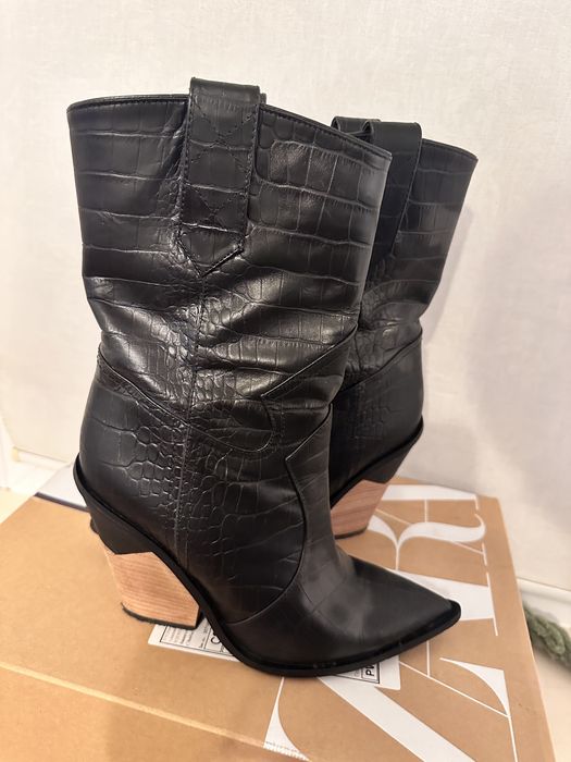 Кожаные казачки с утеплителем