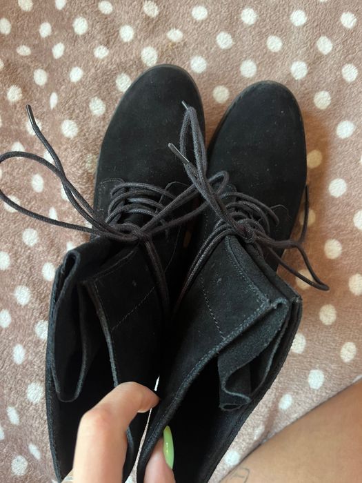 Черни боти естествен велур Fraiche