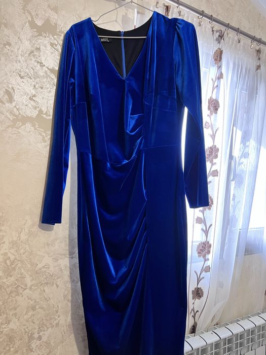 Rochie eleganta albastru metalizat