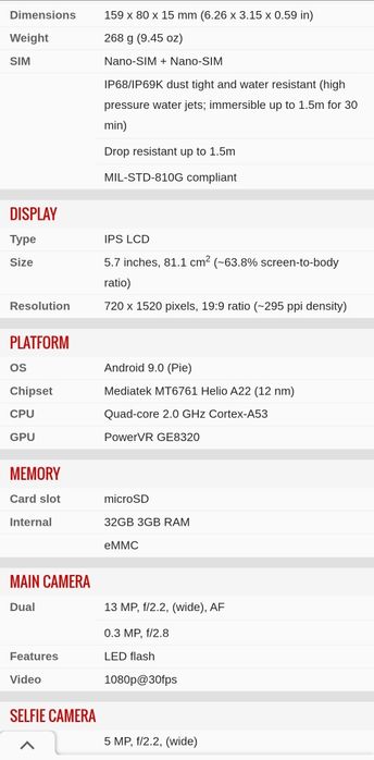 Smartphone BlackView BV5900 heavy-duty, rugged, outdoor
