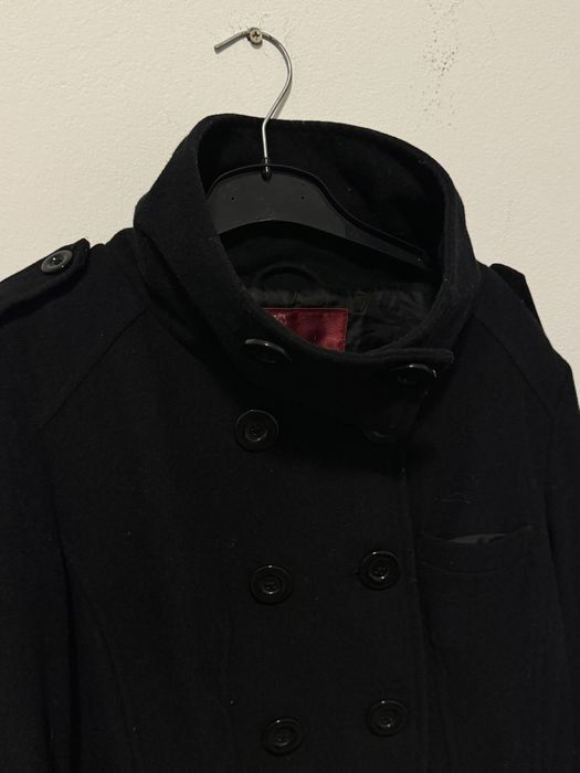 Palton negru cu 2 randuri de nasturi