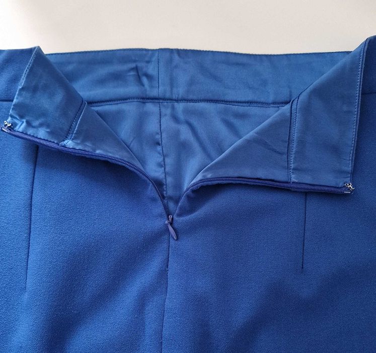 Fustă albastră elegantă Dabuwawa | talie înaltă | tiv ondulat |