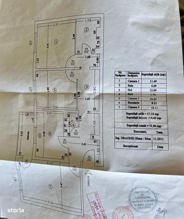 Apartament 3 camere,72mp,zona Pelendava