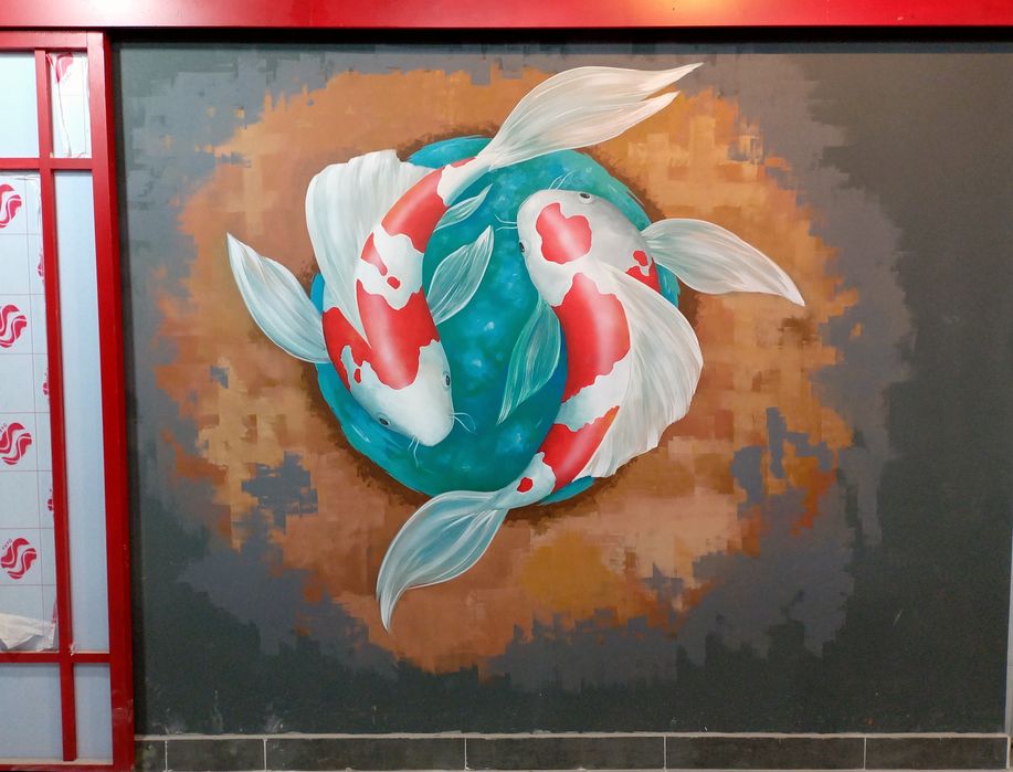 Роспись стен, граффити. Художник. Rassom