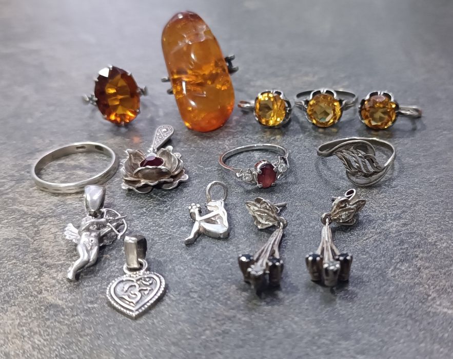Серебряные кольца ,серьги ,кулоны ,925,900,с камнями Винтаж