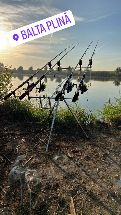 Set pescuit lansete + mulinete+ rod pod