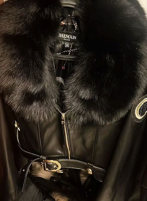 Geaca piele naturala Balmain