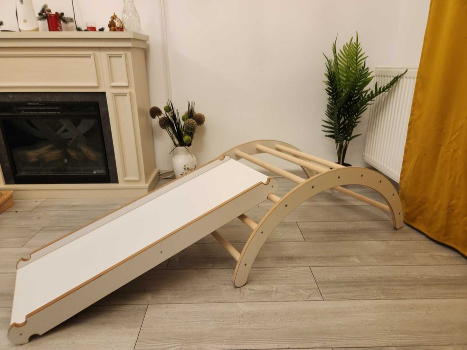 set 3in1 Balansoar Pikler+ Rampa+ perna, Tobogan montessori, Pickler