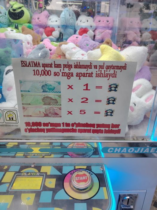 XALOL PRAGRAMMA O'yinchoq kran aparat sotiladi
