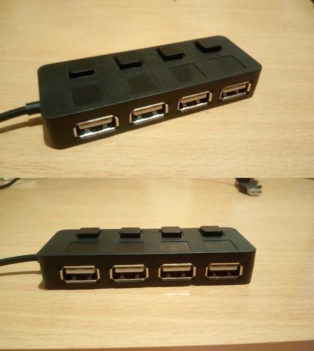 USB разклонител хъб, 4 порта USB 2.0, LED индикатори, 480MBp/s