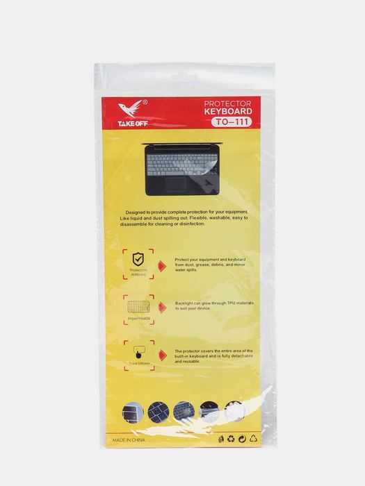 Защитная силиконовая пленка для ноутбука клавиатуры прозрачная