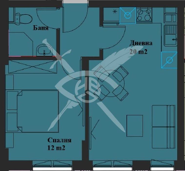 Продава се Двустаен апартамент в София, Банишора - 51 кв.м за 2451 €/кв.м - Снимка #1