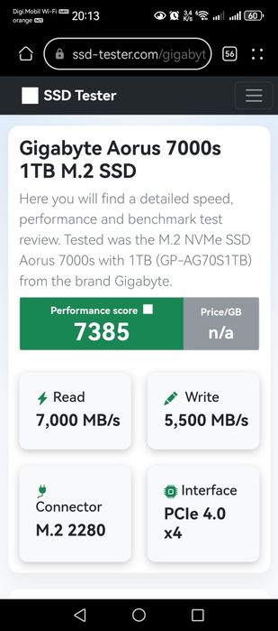 SSD Gigabyte AURUS 1TB gen 4 x4 cu RADIATOR_PC/Laptop_89% Health/Viata_7000MB/s citire_5500Mb/s scriere