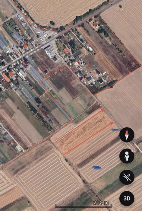 Teren extravilan 10.170m2, Ilfov, Vidra, laturi egale 48m x 212m