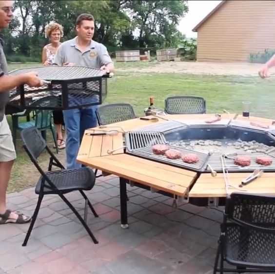 Дачный стол - мангал для эксклюзивной пищи.Mamlakat stoli - barbekyu.