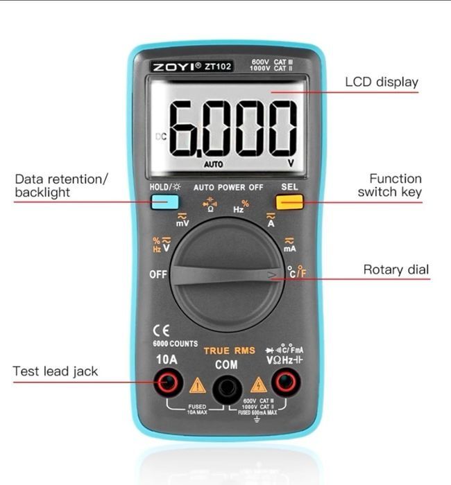 Професионален мултицет ZT102 (уред мултиметър)