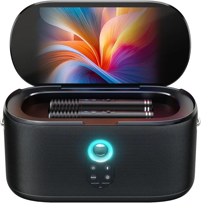 Караоке Ikarao Shell S1, с дисплей за текст на песни, 2 безжични микрофона, екран 10.1", 280W