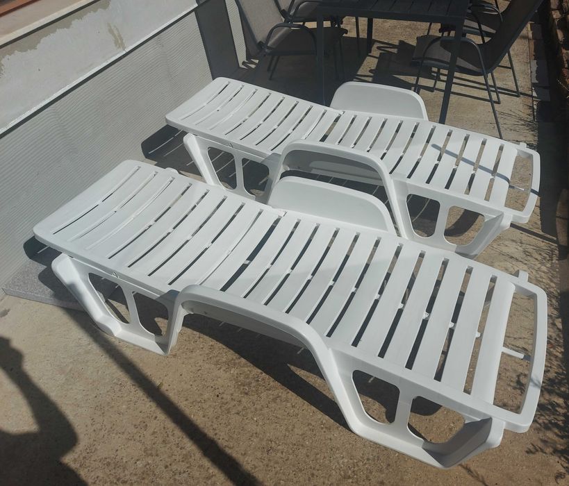 Шезлонг Lettino Fisso плаж  подлакътници градински плажен басейн легло