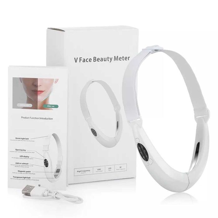 EMS масажор за лице, V-образен колан за двойна брадичка, фотон терапия
